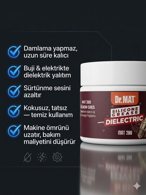 Dr.MAT DİELEKTRİK SİLİKON GRES  500 GR <br> ( 1 KOLİ 12 ADET )