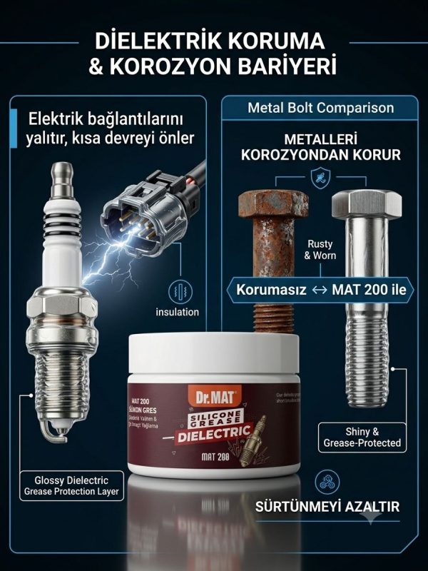 Dr.MAT DİELEKTRİK SİLİKON GRES  500 GR <br> ( 1 KOLİ 12 ADET )